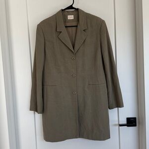 cleo Taupe Long Single-Breasted Blazer